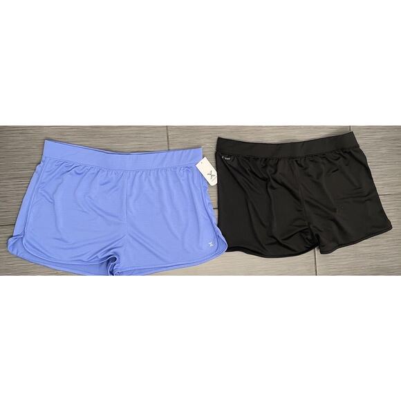 Xersion Woman’s 2 Pack Quick-Dri Shorts Size 3XL Black/Purple NWT Breathable - Picture 1 of 8
